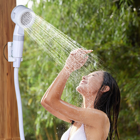 Upgraded Rechargeable Electric Camping Shower Pump with Smart Digital Display - V.I.P Digital Presence