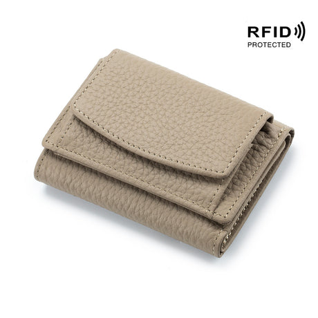 Small wallet women's genuine leather Japanese style fabric RFID coin bag wallet mini wallet short - V.I.P Digital Presence