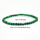 Vintage malachite beaded bracelet stacking style green bracelet men and women elastic jewelry - V.I.P Digital Presence