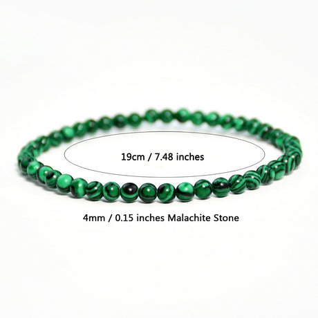 Vintage malachite beaded bracelet stacking style green bracelet men and women elastic jewelry - V.I.P Digital Presence