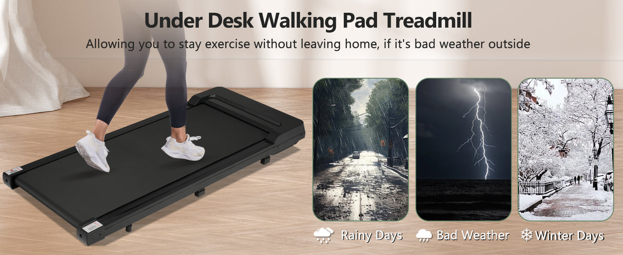 New 8.10 Walking Pad Under Home Desktop Treadmill -2.5HP Walking Treadmill 0.6-4MPH 300LBS Capacity Remote Control Battery - V.I.P Digital Presence
