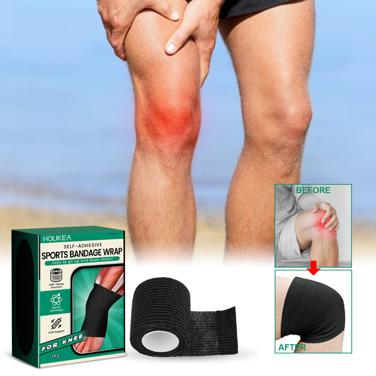 Elastic Self-Adhesive Sports Bandage, Waterproof Elastic Protective Bandage For Wrist, Elbow And Knee Soreness - V.I.P Digital Presence