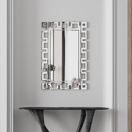 Large Wall-Mounted Silver Decorative Rectangular Wall Mirror for Home, Living Room, Bedroom, Entryway (clear HD mirror) - V.I.P Digital Presence