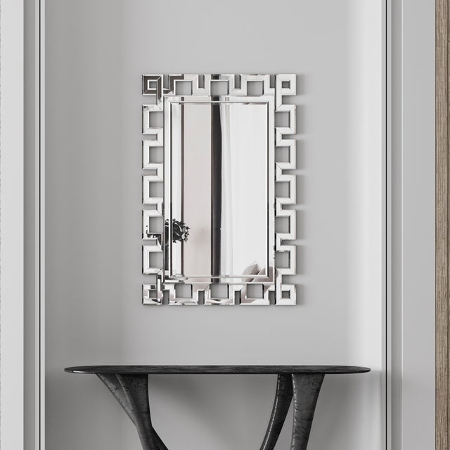 Large Wall-Mounted Silver Decorative Rectangular Wall Mirror for Home, Living Room, Bedroom, Entryway (clear HD mirror) - V.I.P Digital Presence