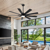Mordern Farmhouse 62 In Black Ceiling Fan with Smart App and Remote Control - V.I.P Digital Presence