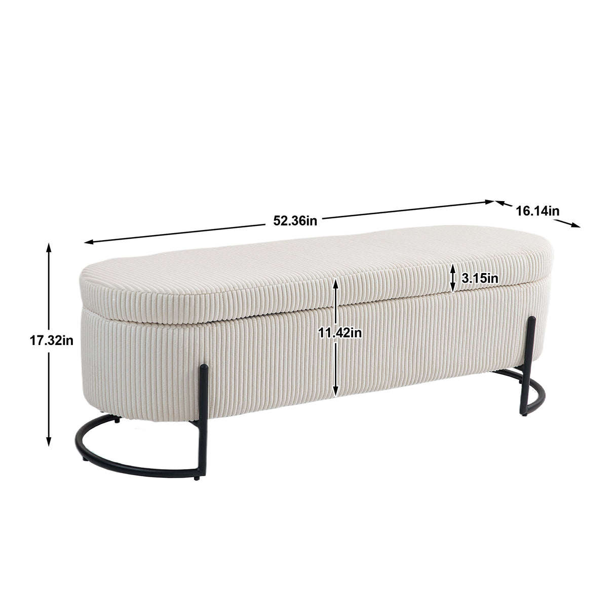 COOLMOR storage Ottoman chair with safety hinge and soft cushion fabric storage Ottoman stool (beige) - V.I.P Digital Presence