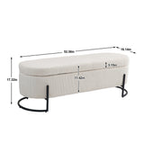 COOLMOR storage Ottoman chair with safety hinge and soft cushion fabric storage Ottoman stool (beige) - V.I.P Digital Presence