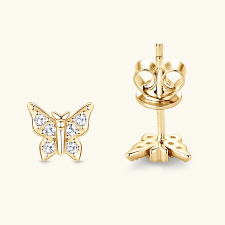 Moissanite 925 Sterling Silver Butterfly Stud Earrings - V.I.P Digital Presence