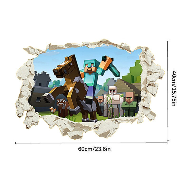Minecraft run away My World Wall Stickers Living Room Children's Room Removable Decorative PVC Stickers - V.I.P Digital Presence