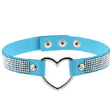 Japan's Harajuku Soft Girl Black Rhinestone Peach Heart Love-Shaped Collar Women's Neck Strap Collarbone Necklace Short - V.I.P Digital Presence