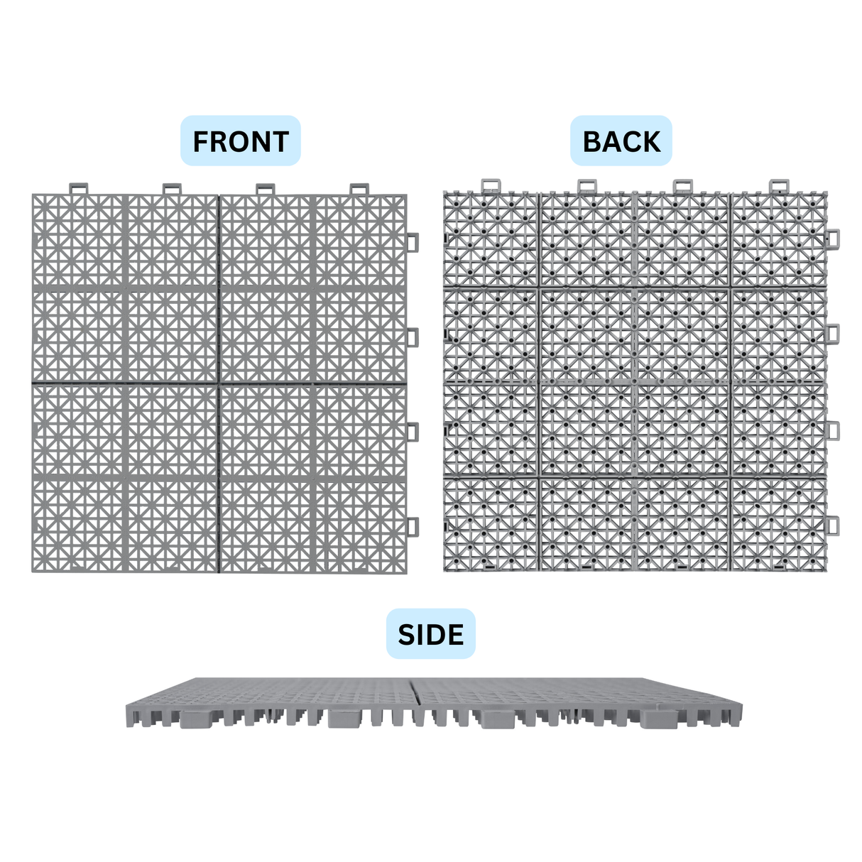 12 x 12 inch gray interlocking deck tiles, plastic waterproof, weighing up to 6613 pounds, with a rose pattern pack of 12 - V.I.P Digital Presence