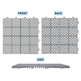 12 x 12 inch gray interlocking deck tiles, plastic waterproof, weighing up to 6613 pounds, with a rose pattern pack of 12 - V.I.P Digital Presence