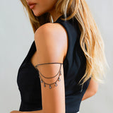 Sweet and Cool Gothic Cross Crystal Chain Multi layer Open Arm Bracelet Hand Ornament Leg Chain - V.I.P Digital Presence