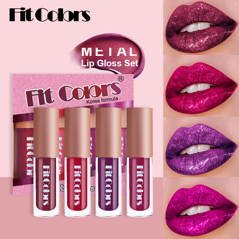 Fit Colors Metallic Non-Stick Cup Lip Gloss Pearlescent Diamond Lip Polarized Lip Glaze Liquid Lipstick - V.I.P Digital Presence