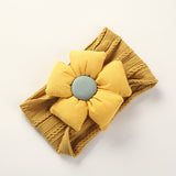 Diadema infantil de nailon jacquard con flores para bebé, suave, antiarañazos, de ala ancha