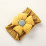 Diadema infantil de nailon jacquard con flores para bebé, suave, antiarañazos, de ala ancha
