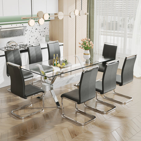 Dining table Modern tempered glass dining table 79 ''x39''x30 '' 1105 - V.I.P Digital Presence
