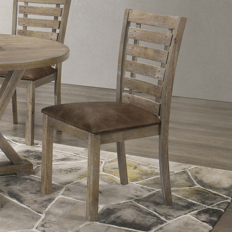 Set of 2 Dining Chairs Modern Farmhouse Rustic Look Distressed Design Ladderback Solid Wood - V.I.P Digital Presence