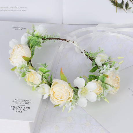 Hawaiian Wreath Wreath Simulation Flower Headwear Forest Fairy Girl Style Scenic Area Photo Headflower - V.I.P Digital Presence