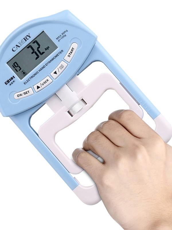 Dispositivo de agarre con pantalla electrónica de alta calidad al por mayor con dinamómetro de mano ajustable con batería AA