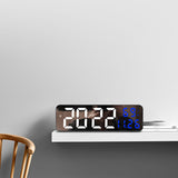 9-Inch Digital Wall Clock: Temp/Humid, Night Mode, Snooze, 12/24H, USB Plug-in LED Alarm Clock - V.I.P Digital Presence