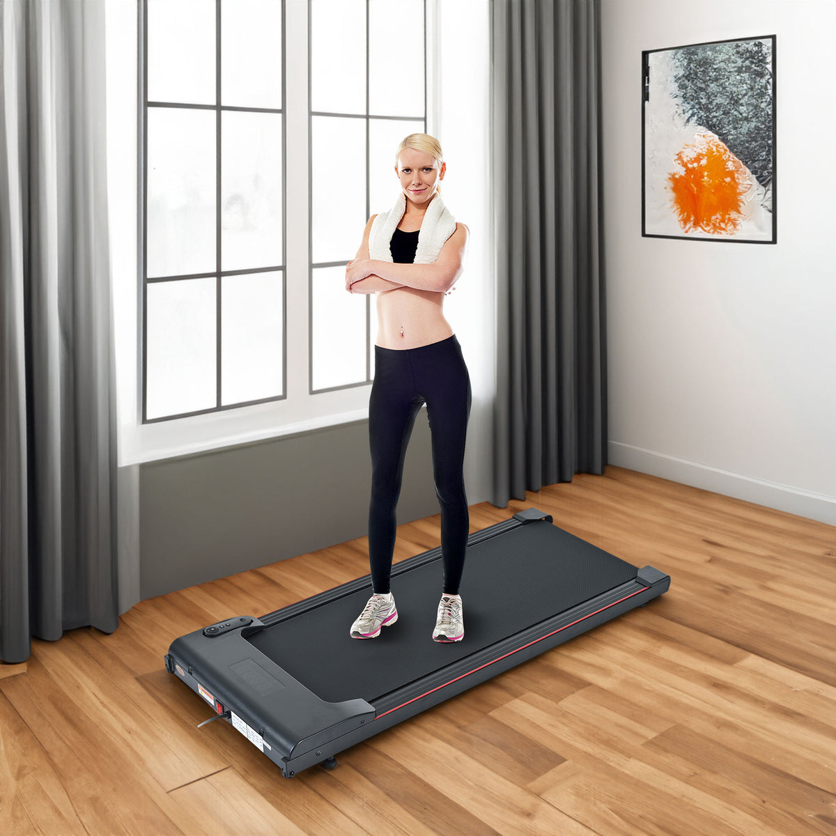 Brushless electric walking mat, 300 pound capacity, portable treadmill for home use, 0.5 to 4.0 miles per hour - V.I.P Digital Presence