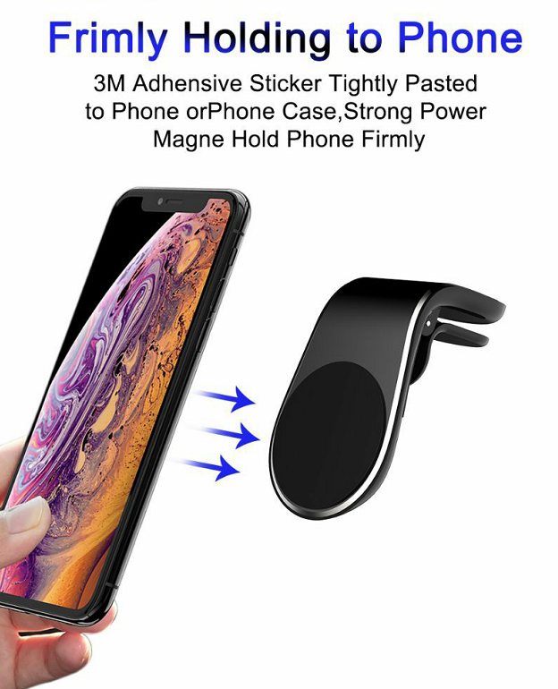 Magnetic Car Phone Holder L Shape Air Vent Mount Stand in Car GPS Mobile Phone Holder For iPhone X Samsung S9 Xiaomi - V.I.P Digital Presence