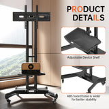 FANCO Universal Rotating TV Stand, suitable for 32-80 inch TVs, adjustable tilt height, maximum VESA 600x400mm (black) - V.I.P Digital Presence