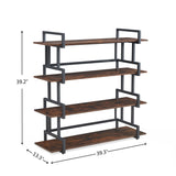 4-storey office bookshelf, rural wooden metal bookshelf, independent open bookshelf, industrial high angle bookshelf - V.I.P Digital Presence