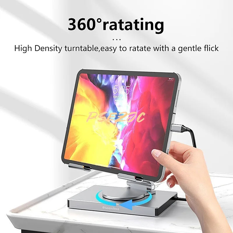 Concentrador/convertidor divisor USB 3.0 con puerto Gigabit Ethernet 4K/60 Hz, soporte giratorio de panel plano, estación de acoplamiento tipo C