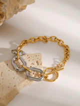 18K Gold-Plated Stainless Steel Chain Bracelet - V.I.P Digital Presence