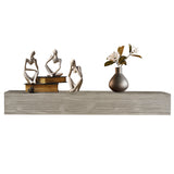 60" Rustic Wood Fireplace Mantel,Wall-Mounted & Floating Shelf for Home Decor grey