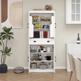 71" Kitchen Pantry Storage Cabinet with 4 Doors(2Doors with Racks)1 Drawer 2 Adjustable Shelves Freestanding Cupboard - V.I.P Digital Presence