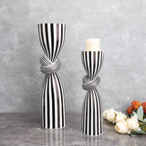 Creative Irregular Resin Candle Holder Living Room Desktop Black White Stripe Candle Holder Decoration Home Candle Container - V.I.P Digital Presence