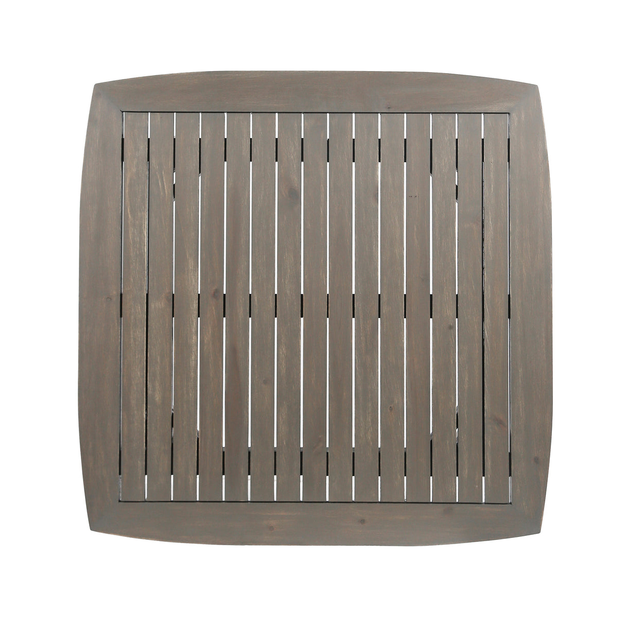 Outdoor Square Acacia Wood Table with Straight Legs, Gray - V.I.P Digital Presence
