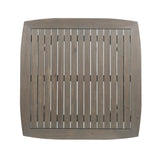 Outdoor Square Acacia Wood Table with Straight Legs, Gray - V.I.P Digital Presence