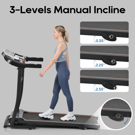 Home folding treadmill with pulse sensor, 2.5-horsepower silent brushless motor, 3-level tilt, 12 preset programs - V.I.P Digital Presence