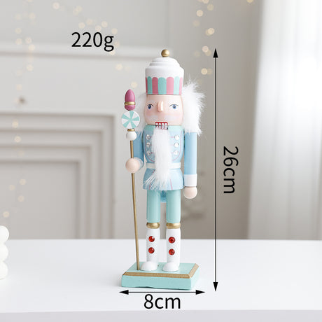 Walnut solid wood soldier puppet ornament Christmas decoration 26CM macaron color creative ornament - V.I.P Digital Presence