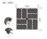 Plastic interlocking deck tiles, 44 terrace deck tiles, 12 "x12" square waterproof terrace floor tiles, gray - V.I.P Digital Presence