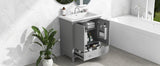 30inchgrey Bathroom Vanity with Sink ComboMulti-functional Bathroom Cabinet with Doors and Drawer Solid Frame and MDF Board - V.I.P Digital Presence