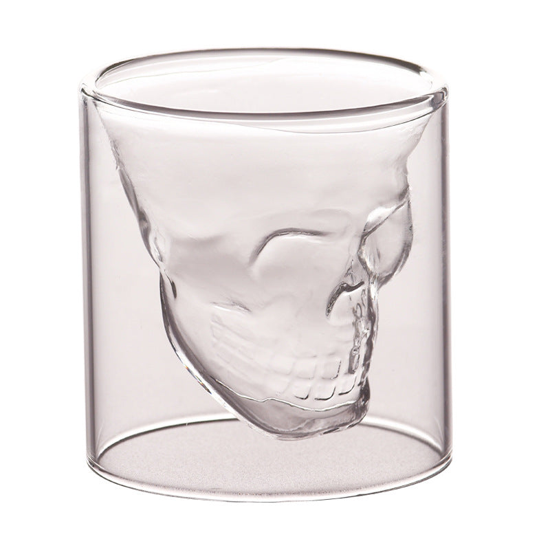 Double layered skull glass, creative bar glass, transparent insulated water glass, skull glass, beer glass, imprisoning pirates - V.I.P Digital Presence