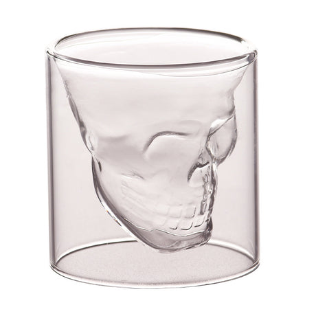 Double layered skull glass, creative bar glass, transparent insulated water glass, skull glass, beer glass, imprisoning pirates - V.I.P Digital Presence