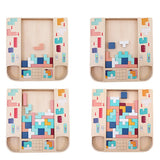Juego de rompecabezas de pensamiento espacial multifuncional de iluminación para niños de madera, bloques de construcción tres en uno Tetris