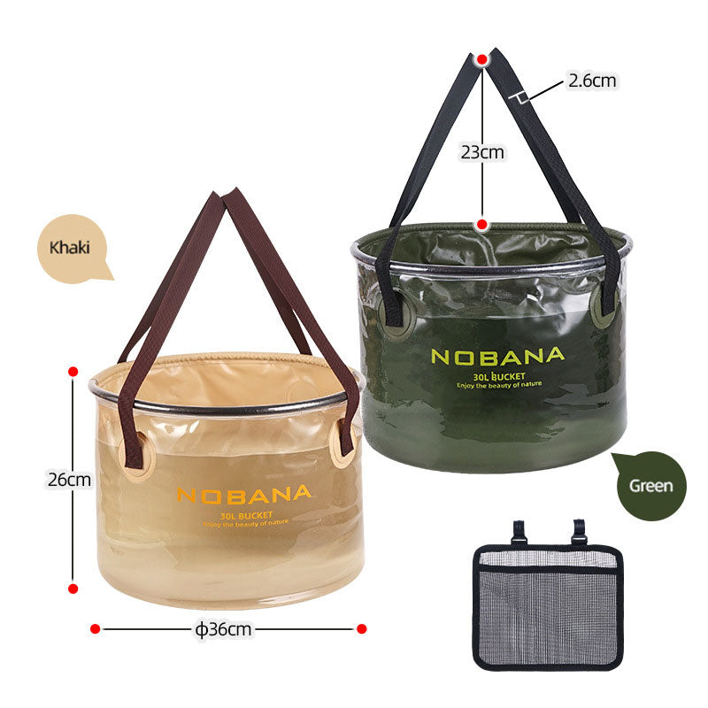Cubo plegable para exteriores, para acampar, barbacoa portátil, para lavar platos, cubo telescópico para pesca 