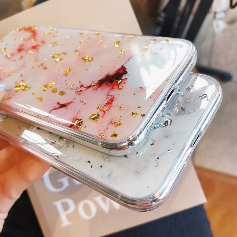 Luxury Gold Foil Bling Marble Phone Case For iPhone X XS Max XR Soft TPU Cover For iPhone 7 8 6 6s Plus Glitter Case Coque Funda - V.I.P Digital Presence