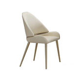 Dining Chair with PU Leather Beige color metal legs (Set of 2)（Foam + Beige + Meta） - V.I.P Digital Presence
