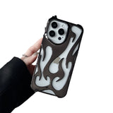 Electroplated hollow flame pattern phone case suitable for iPhone 15 Pro, simple all inclusive, Apple 14 anti drop protective cover - V.I.P Digital Presence