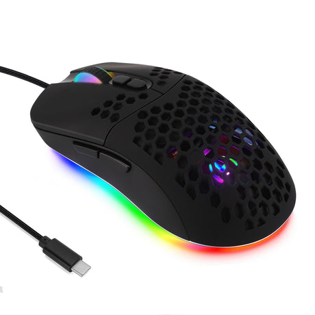 Cave mouse USB-C luminous RGB wired macro programming game mouse with 6 keys to turn off lights - V.I.P Digital Presence