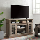 Classic TV Media Stand Modern Entertainment Console for TV Up to 65" with Open and Closed Storage Space Gray Wash - V.I.P Digital Presence
