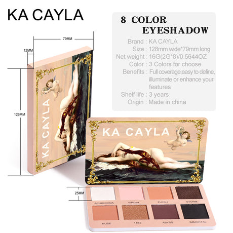 KA CAYLA 8 Colors Eyeshadow Palette EVA Matte Pearl Glitter Eyeshadow Palette - V.I.P Digital Presence